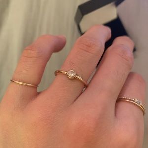 18k Yellow Gold Filled solitaire CZ ring 5